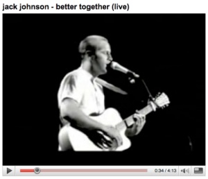 Jack Johnson plays the song Better Together live and accoustic.